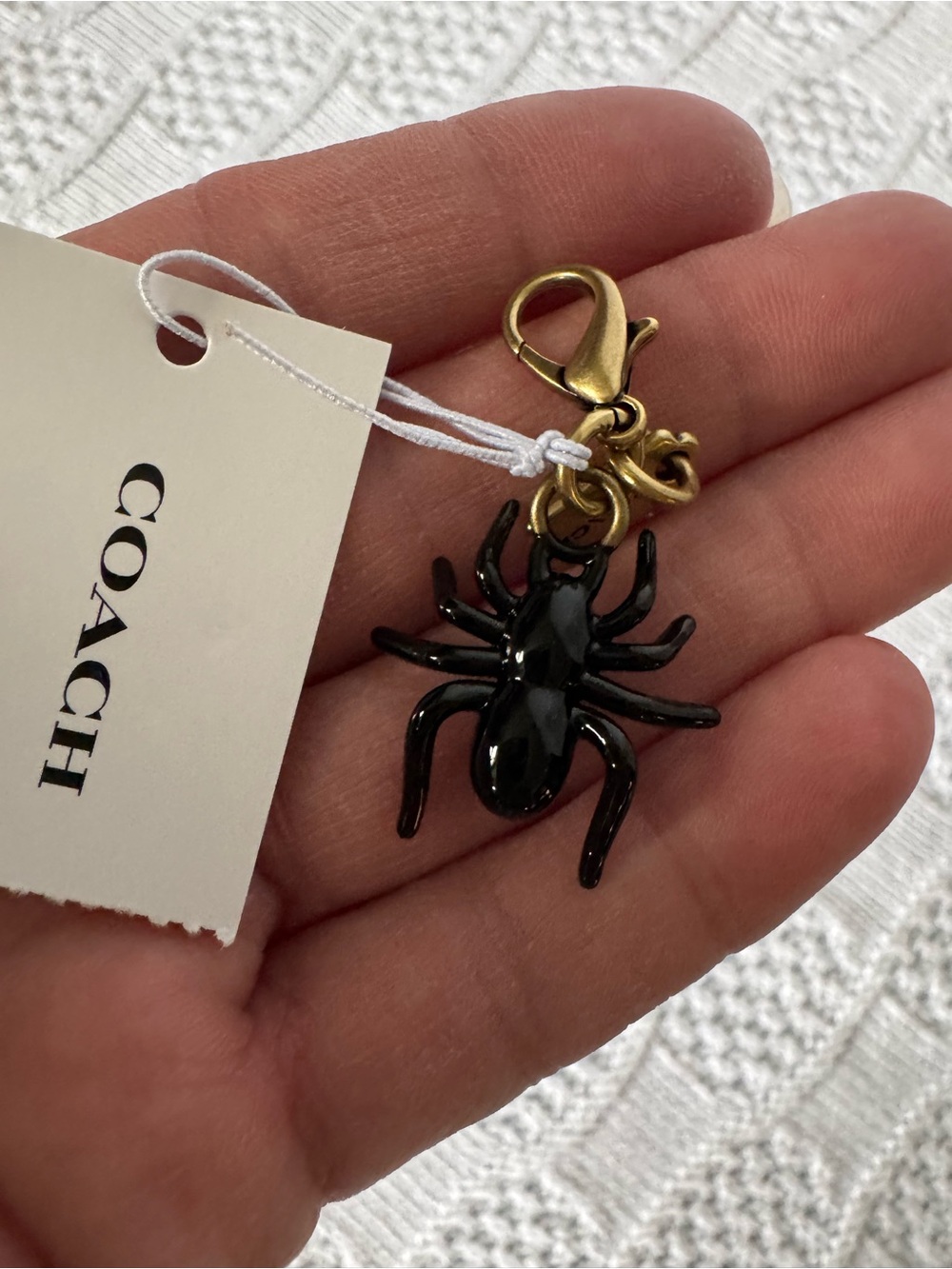 Coach NWT Black spider charm